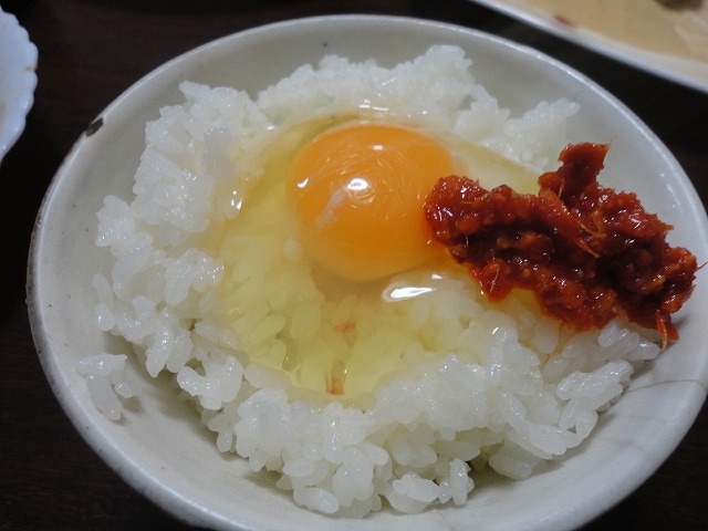 生姜ヤンニョムと卵かけご飯